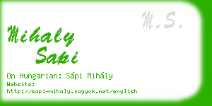 mihaly sapi business card